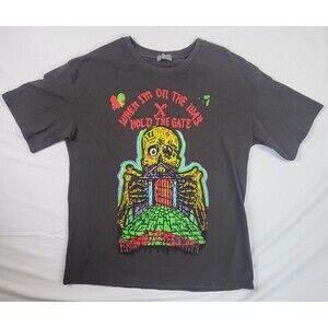 Kanye West HBAT Graphic Print T-Shirt Skeleton Cookie HOLD THE GATE Men's XXL